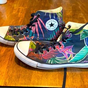 Floral converse shoes